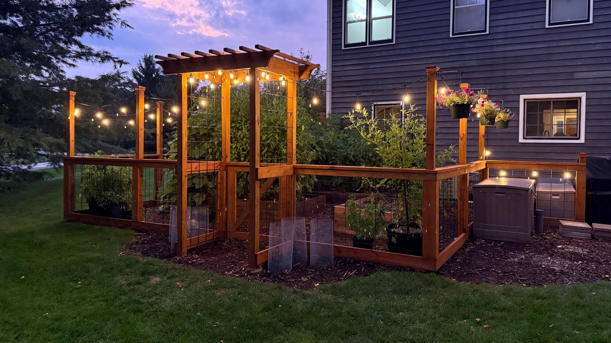 Finished garden fence panoramic view